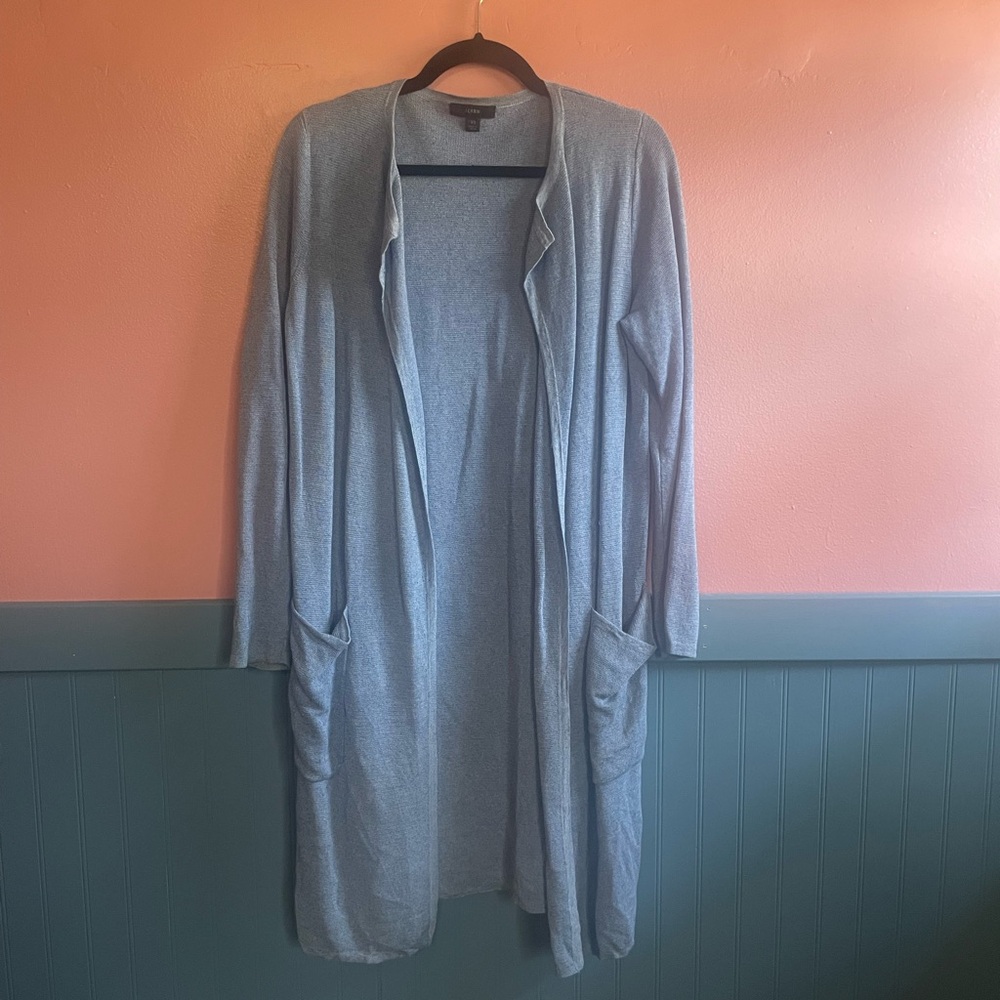 J Crew Juliette Collarless Sweater Blazer - Linen Blend